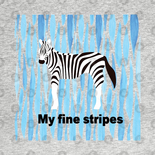 fine stripes,zebra,BLUE by zzzozzo